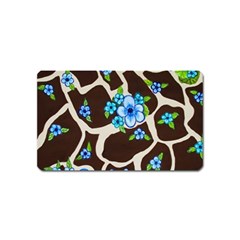 Floral Giraffe Print Magnet (name Card) by dawnsiegler