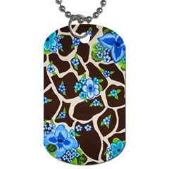 Floral Giraffe Print Dog Tag (one Side) by dawnsiegler