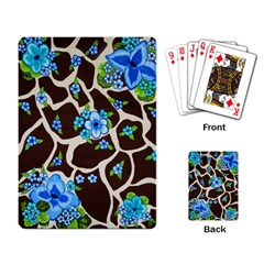 Floral Giraffe Print Playing Card