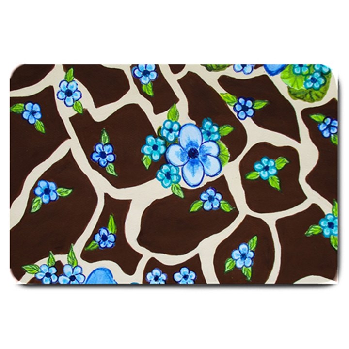 Floral Giraffe Print Large Doormat 