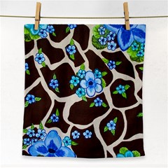 Floral Giraffe Print Face Towel by dawnsiegler