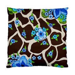 Floral Giraffe Print Standard Cushion Case (two Sides) by dawnsiegler