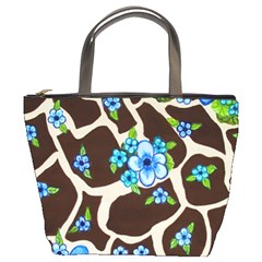 Floral Giraffe Print Bucket Bags by dawnsiegler