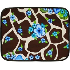 Floral Giraffe Print Fleece Blanket (mini) by dawnsiegler