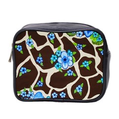 Floral Giraffe Print Mini Toiletries Bag 2-side by dawnsiegler