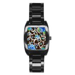 Floral Giraffe Print Stainless Steel Barrel Watch Front