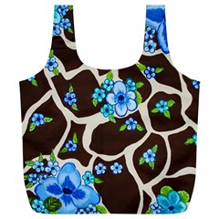 Floral Giraffe Print Full Print Recycle Bags (l)  by dawnsiegler