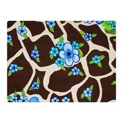 Floral Giraffe Print Double Sided Flano Blanket (mini)  by dawnsiegler