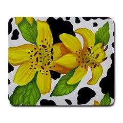 Floral Cow Print Large Mousepads by dawnsiegler