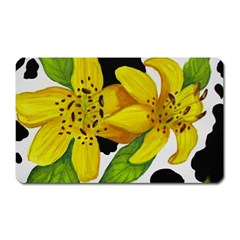 Floral Cow Print Magnet (rectangular) by dawnsiegler