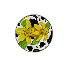 Floral Cow Print Hat Clip Ball Marker by dawnsiegler