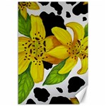 Floral Cow Print Canvas 12  x 18   11.88 x17.36  Canvas - 1