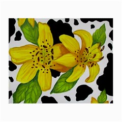 Floral Cow Print Small Glasses Cloth (2-side) by dawnsiegler