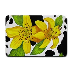 Floral Cow Print Small Doormat  by dawnsiegler