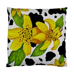 Floral Cow Print Standard Cushion Case (two Sides) by dawnsiegler