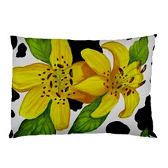 Floral Cow Print Pillow Case by dawnsiegler