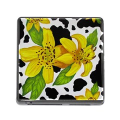 Floral Cow Print Memory Card Reader (square)