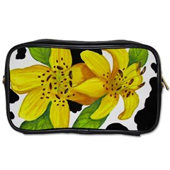 Floral Cow Print Toiletries Bags 2-side by dawnsiegler