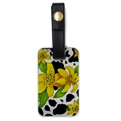 Floral Cow Print Luggage Tags (one Side) 