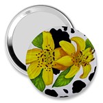 Floral Cow Print 3  Handbag Mirrors Front