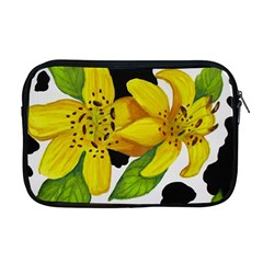 Floral Cow Print Apple Macbook Pro 17  Zipper Case by dawnsiegler