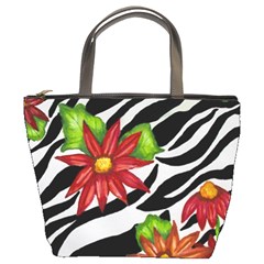 Floral Zebra Print Bucket Bags by dawnsiegler