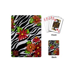 Floral Zebra Print Playing Cards (mini) 