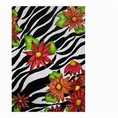 Floral Zebra Print Small Garden Flag (two Sides) by dawnsiegler