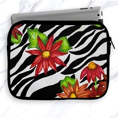 Floral Zebra Print Apple Ipad 2/3/4 Zipper Cases by dawnsiegler