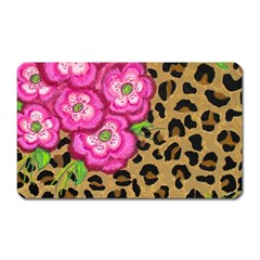 Floral Leopard Print Magnet (rectangular) by dawnsiegler