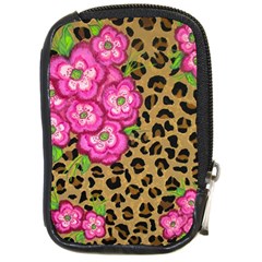 Floral Leopard Print Compact Camera Cases by dawnsiegler