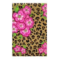 Floral Leopard Print Shower Curtain 48  X 72  (small)  by dawnsiegler