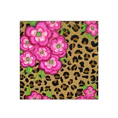 Floral Leopard Print Satin Bandana Scarf