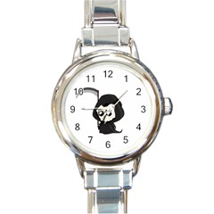 Cute Grim Reaper Round Italian Charm Watch by Valentinaart