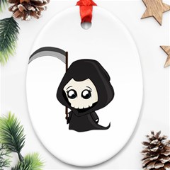 Cute Grim Reaper Ornament (oval) by Valentinaart