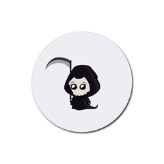 Cute Grim Reaper Rubber Round Coaster (4 Pack)  by Valentinaart