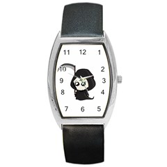 Cute Grim Reaper Barrel Style Metal Watch by Valentinaart