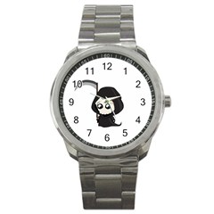 Cute Grim Reaper Sport Metal Watch by Valentinaart