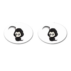 Cute Grim Reaper Cufflinks (oval) by Valentinaart