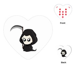 Cute Grim Reaper Playing Cards (heart)  by Valentinaart