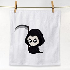 Cute Grim Reaper Face Towel by Valentinaart