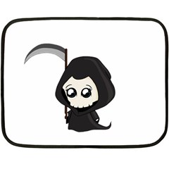 Cute Grim Reaper Double Sided Fleece Blanket (mini)  by Valentinaart