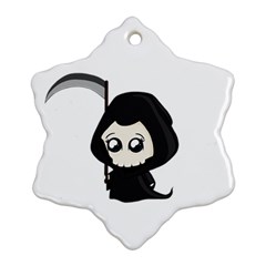 Cute Grim Reaper Snowflake Ornament (two Sides) by Valentinaart