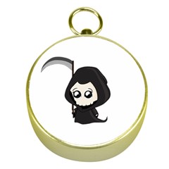 Cute Grim Reaper Gold Compasses by Valentinaart