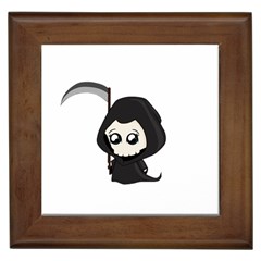 Cute Grim Reaper Framed Tiles by Valentinaart