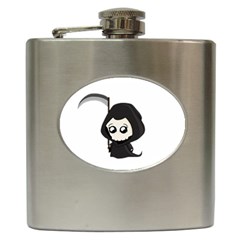 Cute Grim Reaper Hip Flask (6 Oz) by Valentinaart