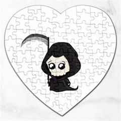 Cute Grim Reaper Jigsaw Puzzle (heart) by Valentinaart