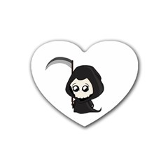 Cute Grim Reaper Heart Coaster (4 Pack)  by Valentinaart