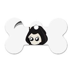 Cute Grim Reaper Dog Tag Bone (one Side) by Valentinaart