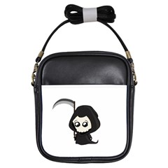 Cute Grim Reaper Girls Sling Bags by Valentinaart